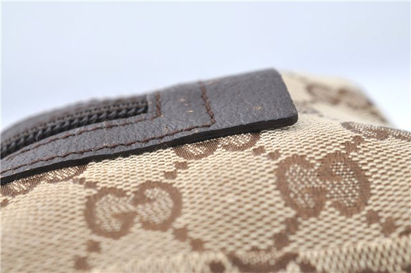 Authentic GUCCI Pouch Purse GG Canvas Leather 29595 Brown J0616