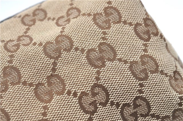 Authentic GUCCI Pouch Purse GG Canvas Leather 29595 Brown J0616
