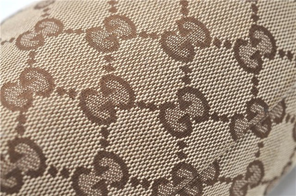 Authentic GUCCI Pouch Purse GG Canvas Leather 29595 Brown J0616