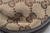 Authentic GUCCI Pouch Purse GG Canvas Leather 29595 Brown J0616
