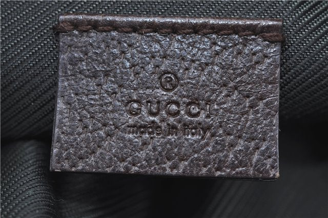 Authentic GUCCI Pouch Purse GG Canvas Leather 29595 Brown J0616