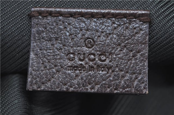 Authentic GUCCI Pouch Purse GG Canvas Leather 29595 Brown J0616
