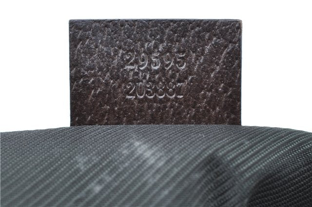 Authentic GUCCI Pouch Purse GG Canvas Leather 29595 Brown J0616