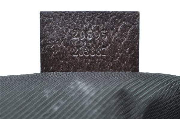 Authentic GUCCI Pouch Purse GG Canvas Leather 29595 Brown J0616