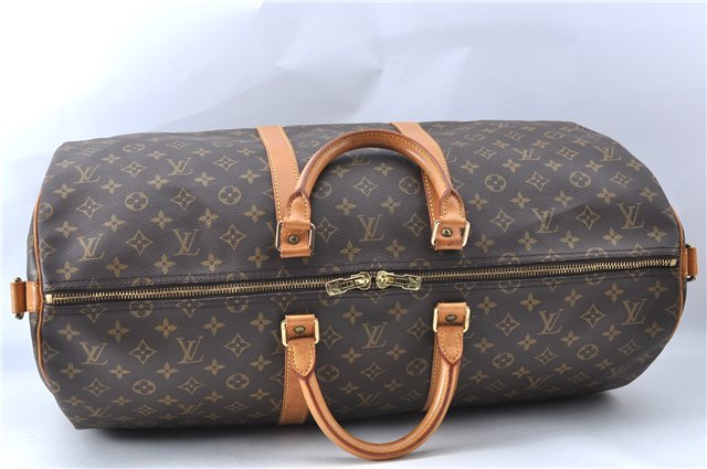 Auth Louis Vuitton Monogram Keepall Bandouliere 55 Boston Bag M41414 LV J0617