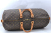 Auth Louis Vuitton Monogram Keepall Bandouliere 55 Boston Bag M41414 LV J0617