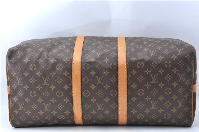 Auth Louis Vuitton Monogram Keepall Bandouliere 55 Boston Bag M41414 LV J0617