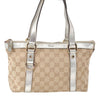 Authentic GUCCI Tote Hand Bag GG Canvas Leather 141471 Beige Gold J0619