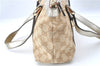 Authentic GUCCI Tote Hand Bag GG Canvas Leather 141471 Beige Gold J0619