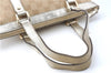 Authentic GUCCI Tote Hand Bag GG Canvas Leather 141471 Beige Gold J0619