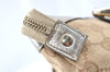 Authentic GUCCI Tote Hand Bag GG Canvas Leather 141471 Beige Gold J0619