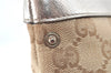 Authentic GUCCI Tote Hand Bag GG Canvas Leather 141471 Beige Gold J0619
