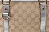 Authentic GUCCI Tote Hand Bag GG Canvas Leather 141471 Beige Gold J0619