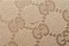 Authentic GUCCI Tote Hand Bag GG Canvas Leather 141471 Beige Gold J0619