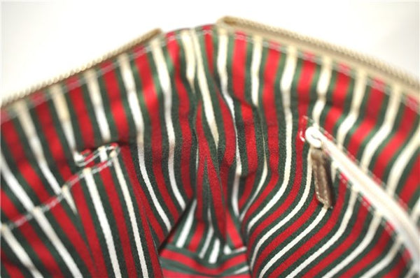 Authentic GUCCI Tote Hand Bag GG Canvas Leather 141471 Beige Gold J0619