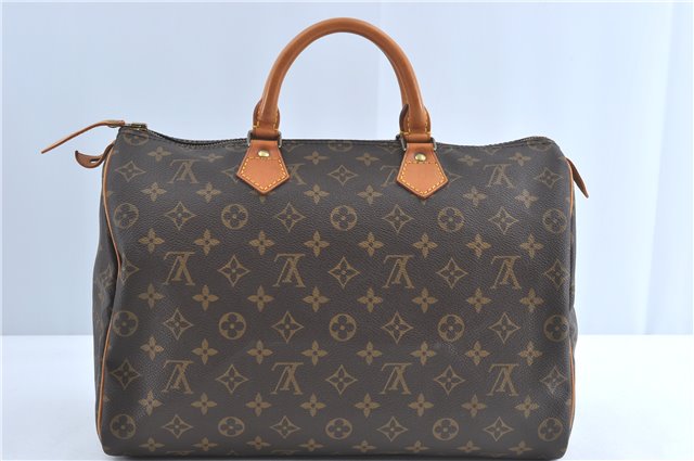 Authentic Louis Vuitton Monogram Speedy 35 Hand Boston Bag M41524 LV J0622