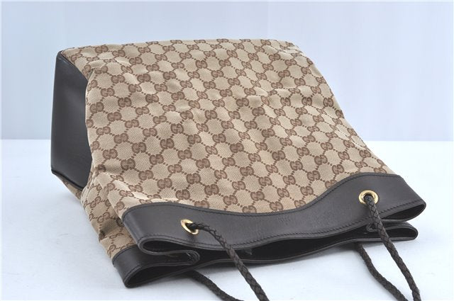 Authentic GUCCI Shoulder Tote Bag GG Canvas Leather 109141 Brown J0623