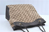 Authentic GUCCI Shoulder Tote Bag GG Canvas Leather 109141 Brown J0623