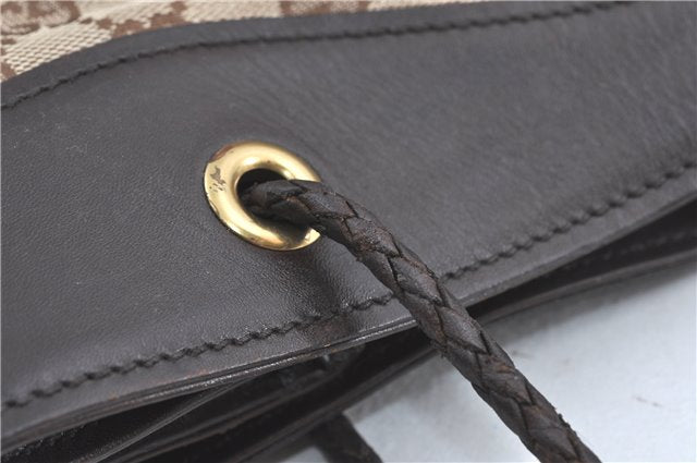 Authentic GUCCI Shoulder Tote Bag GG Canvas Leather 109141 Brown J0623
