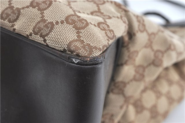 Authentic GUCCI Shoulder Tote Bag GG Canvas Leather 109141 Brown J0623