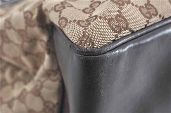 Authentic GUCCI Shoulder Tote Bag GG Canvas Leather 109141 Brown J0623