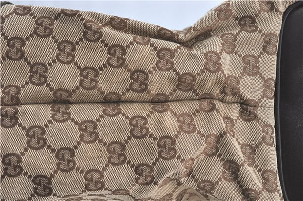 Authentic GUCCI Shoulder Tote Bag GG Canvas Leather 109141 Brown J0623