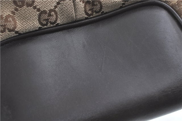 Authentic GUCCI Shoulder Tote Bag GG Canvas Leather 109141 Brown J0623