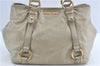 Authentic MIU MIU Leather Hand Tote Bag Purse Light Gray J0624