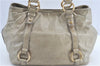 Authentic MIU MIU Leather Hand Tote Bag Purse Light Gray J0624