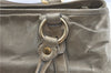 Authentic MIU MIU Leather Hand Tote Bag Purse Light Gray J0624