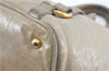 Authentic MIU MIU Leather Hand Tote Bag Purse Light Gray J0624