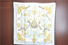 Authentic HERMES Carre 90 Scarf "ETRIERS" Silk Light Blue J0626