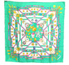 Authentic HERMES Carre 90 Scarf "Petite Main" Silk Green J0636