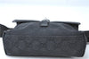 Authentic GUCCI Waist Body Bag Purse GG Canvas Leather 92543 Black J0637