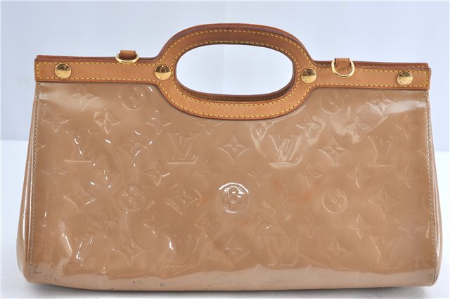 Authentic Louis Vuitton Vernis Roxbury Drive 2Way Hand Bag Beige M91372 LV J0638