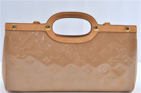 Authentic Louis Vuitton Vernis Roxbury Drive 2Way Hand Bag Beige M91372 LV J0638