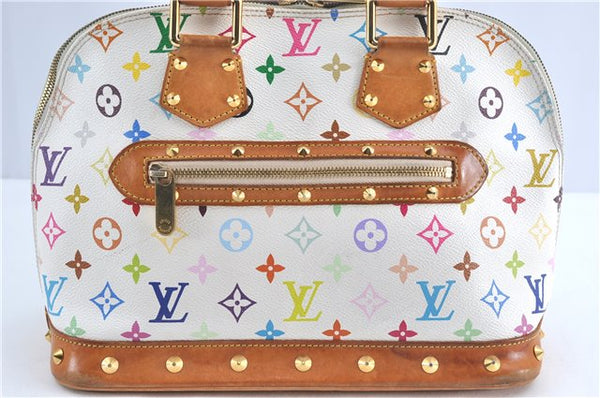 Auth Louis Vuitton Monogram Multicolor Alma PM Hand Bag White M92647 LV J0640