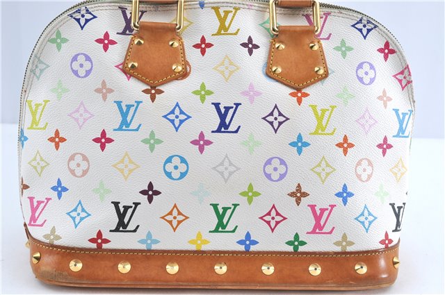 Auth Louis Vuitton Monogram Multicolor Alma PM Hand Bag White M92647 LV J0640