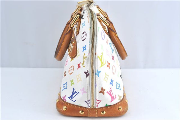 Auth Louis Vuitton Monogram Multicolor Alma PM Hand Bag White M92647 LV J0640