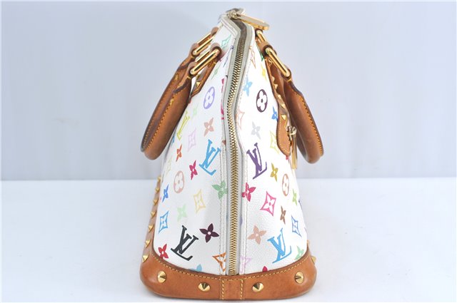 Auth Louis Vuitton Monogram Multicolor Alma PM Hand Bag White M92647 LV J0640