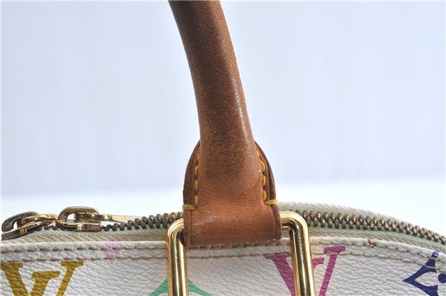 Auth Louis Vuitton Monogram Multicolor Alma PM Hand Bag White M92647 LV J0640