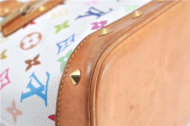 Auth Louis Vuitton Monogram Multicolor Alma PM Hand Bag White M92647 LV J0640