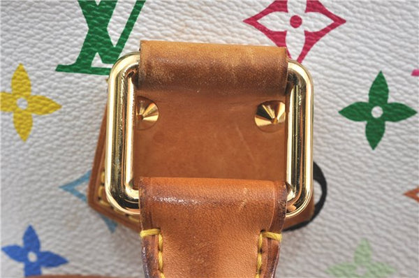 Auth Louis Vuitton Monogram Multicolor Alma PM Hand Bag White M92647 LV J0640