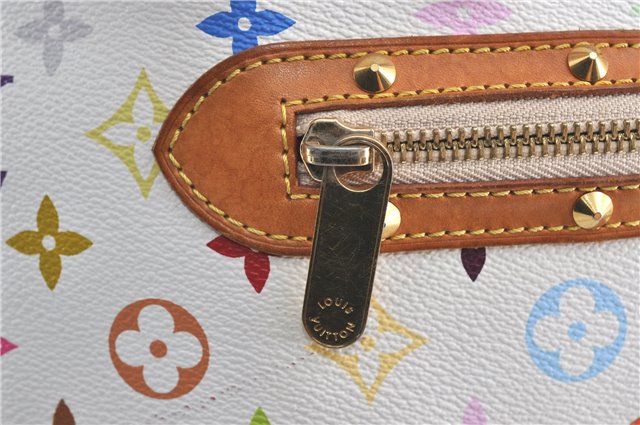 Auth Louis Vuitton Monogram Multicolor Alma PM Hand Bag White M92647 LV J0640