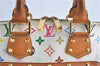 Auth Louis Vuitton Monogram Multicolor Alma PM Hand Bag White M92647 LV J0640