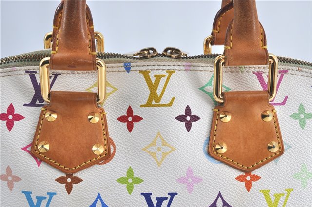 Auth Louis Vuitton Monogram Multicolor Alma PM Hand Bag White M92647 LV J0640