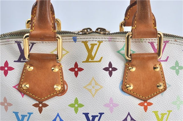 Auth Louis Vuitton Monogram Multicolor Alma PM Hand Bag White M92647 LV J0640
