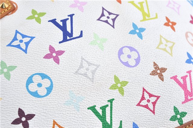 Auth Louis Vuitton Monogram Multicolor Alma PM Hand Bag White M92647 LV J0640