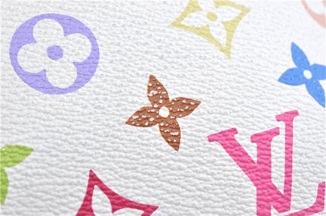 Auth Louis Vuitton Monogram Multicolor Alma PM Hand Bag White M92647 LV J0640