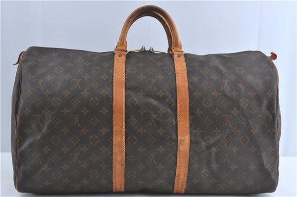 Authentic Louis Vuitton Monogram Keepall 55 Travel Boston Bag M41424 LV J0641